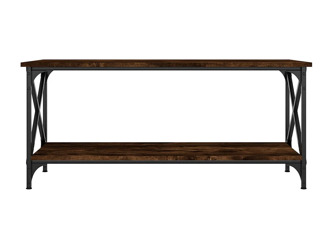 Table basse salon-Table d'appoint Chêne fumé 100x45x45 cm Bois d'ingénierie et fer SHL37274