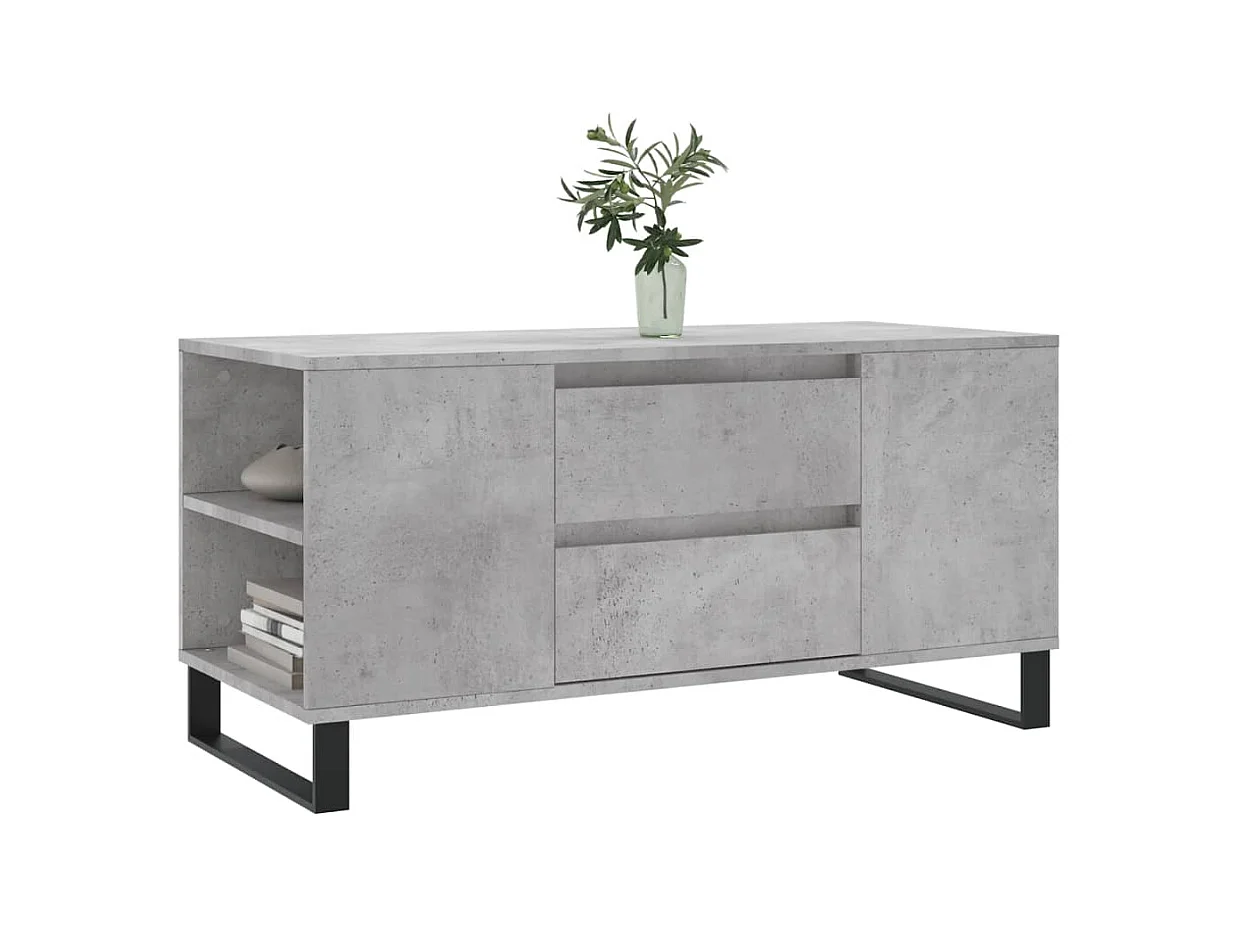 Mesa de centro | Mesa auxiliar tapa de vidrio acero gris Sonoma 50x50x45 cm SHL394087