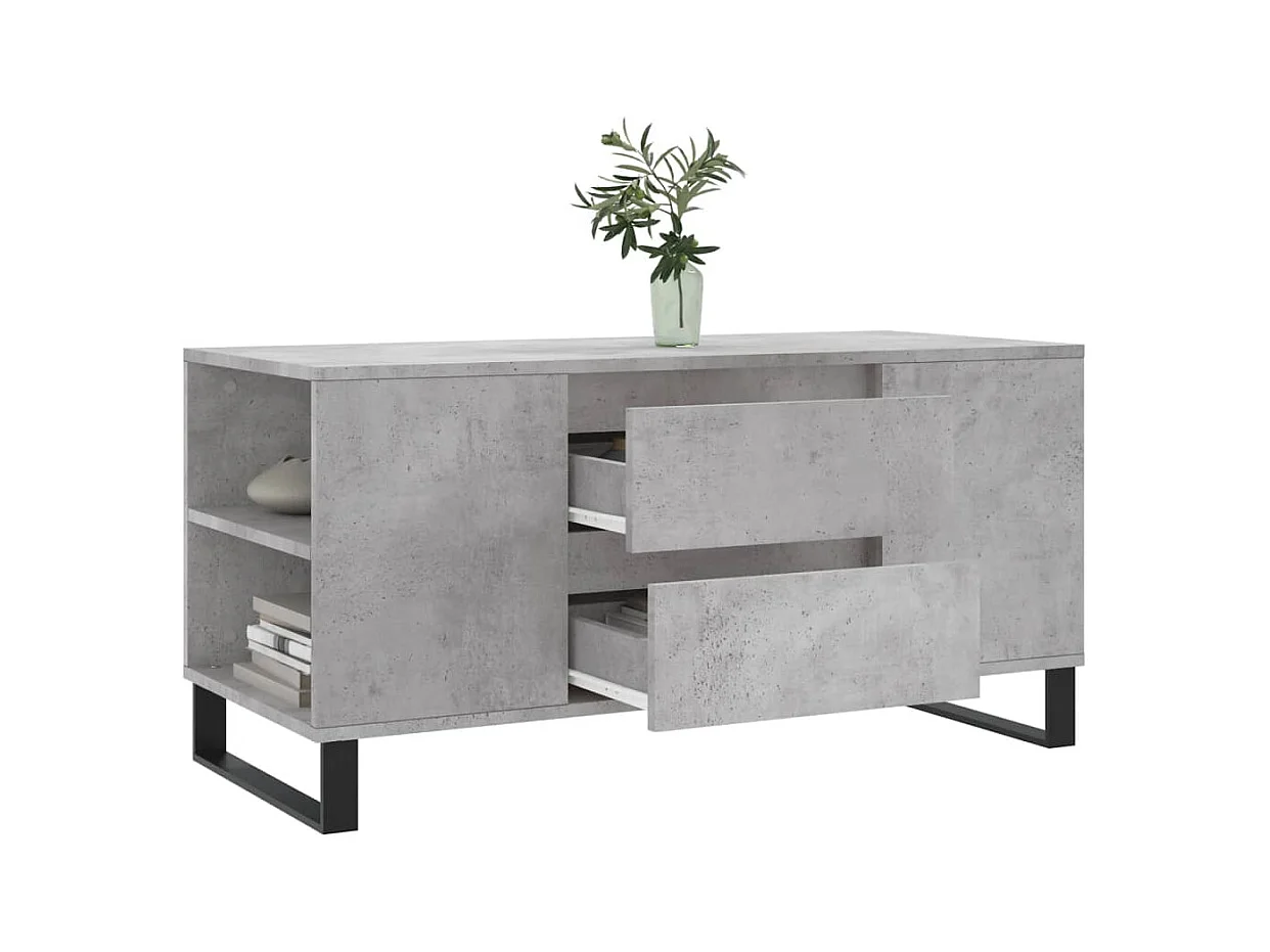 Mesa de centro | Mesa auxiliar tapa de vidrio acero gris Sonoma 50x50x45 cm SHL394087