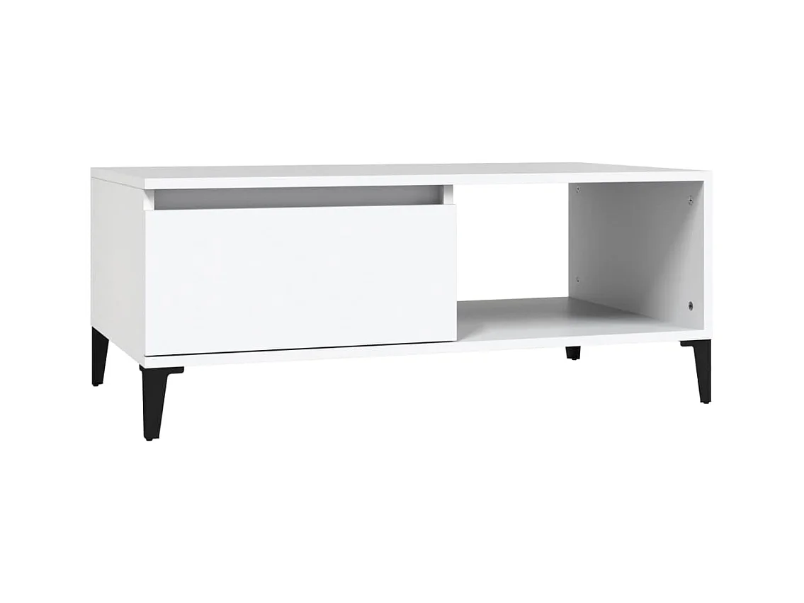 Table basse salon-Table d'appoint Blanc 90x50x36,5 cm Bois d'ingénierie SHL79191