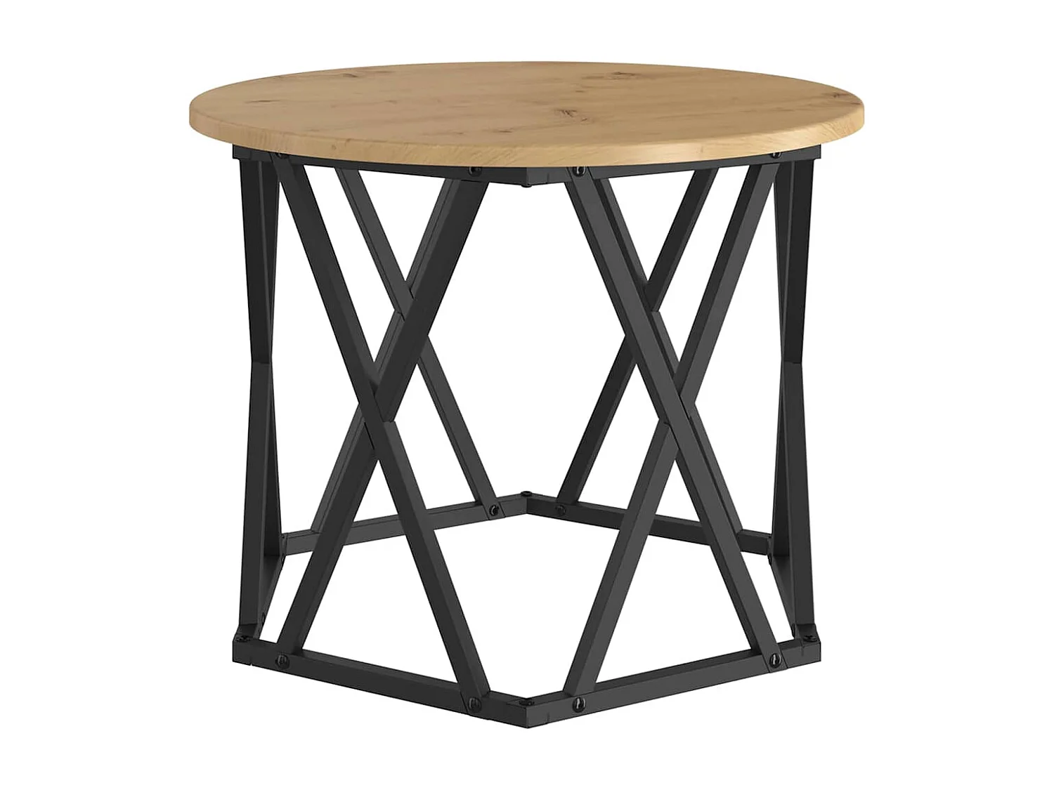 Tables d'appoint empilables 3 pièces en bois d'ingénierie chêne artisan SHL79221