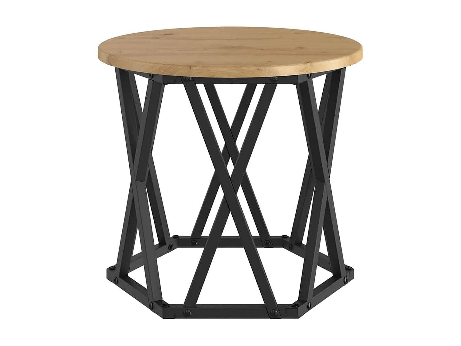 Tables d'appoint empilables 3 pièces en bois d'ingénierie chêne artisan SHL79221
