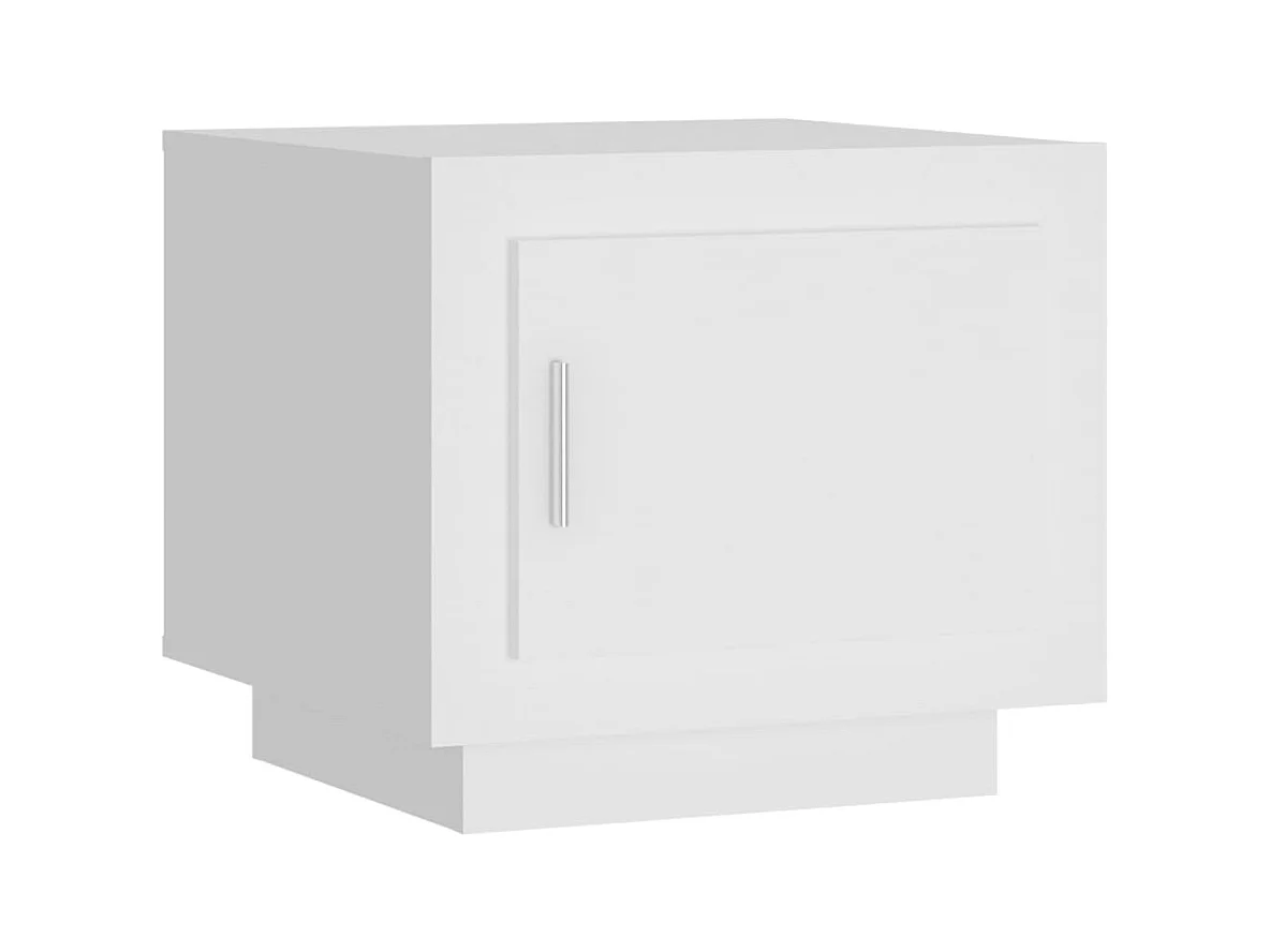 Table basse salon-Table d'appoint Blanc 51x50x45 cm Bois d'ingénierie SHL92084