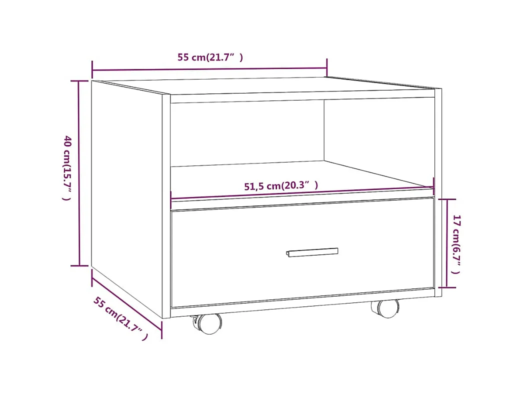 Mesa de centro | Mesa auxiliar de madera maciza de pino Ø 55x45 cm SHL3294