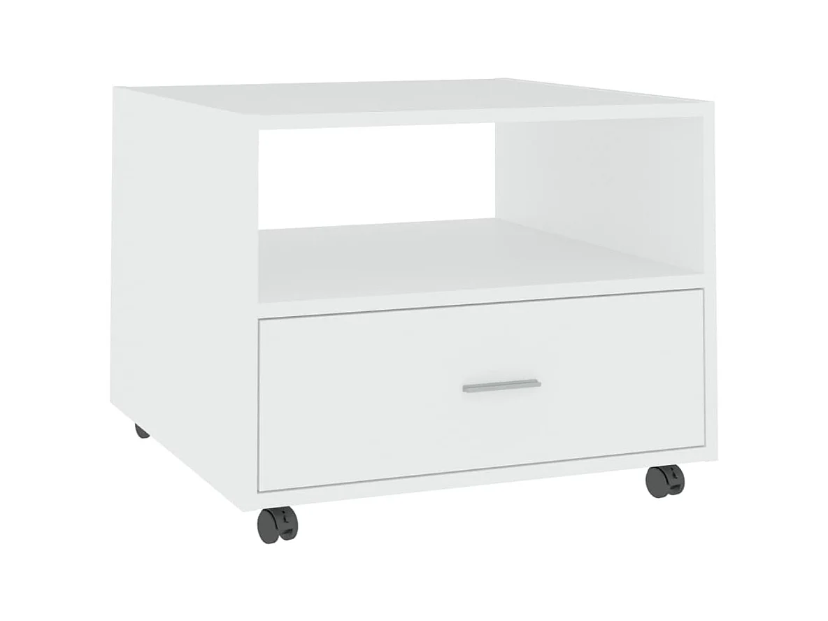 Table basse salon-Table d'appoint blanc 55x55x40 cm bois d'ingénierie SHL82458