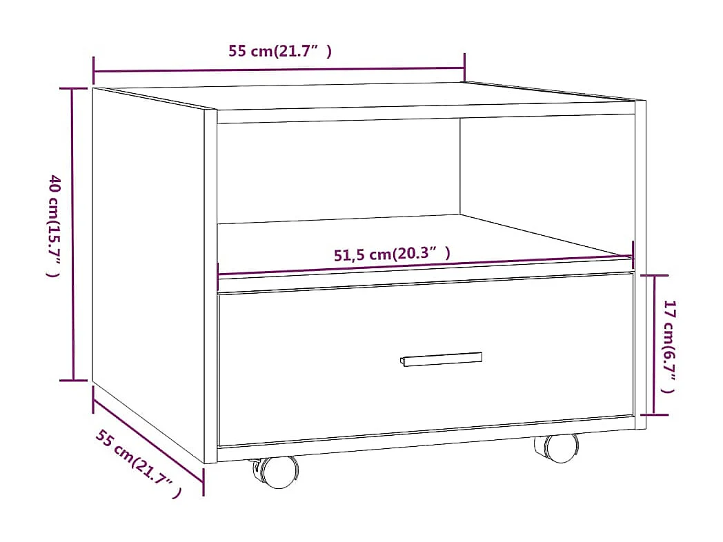 Couchtisch-Sofatisch-Beistelltische Weiß 55x55x40 cm Holzwerkstoff SHL264