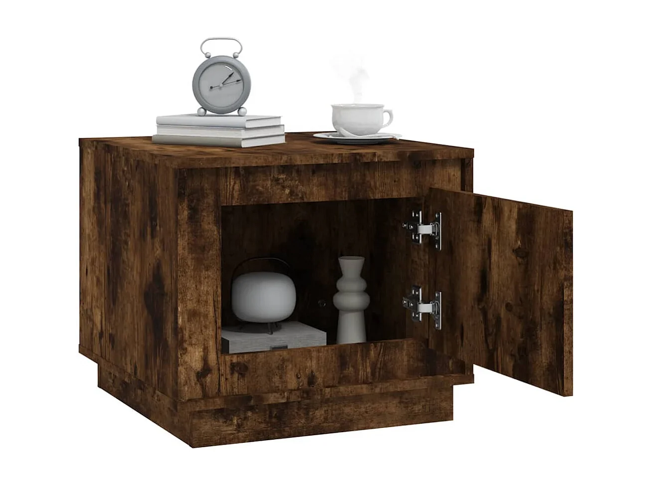 Couchtisch-Wohnzimmertisch-Beistelltische Räuchereiche 51x50x44 cm Holzwerkstoff SHL50787