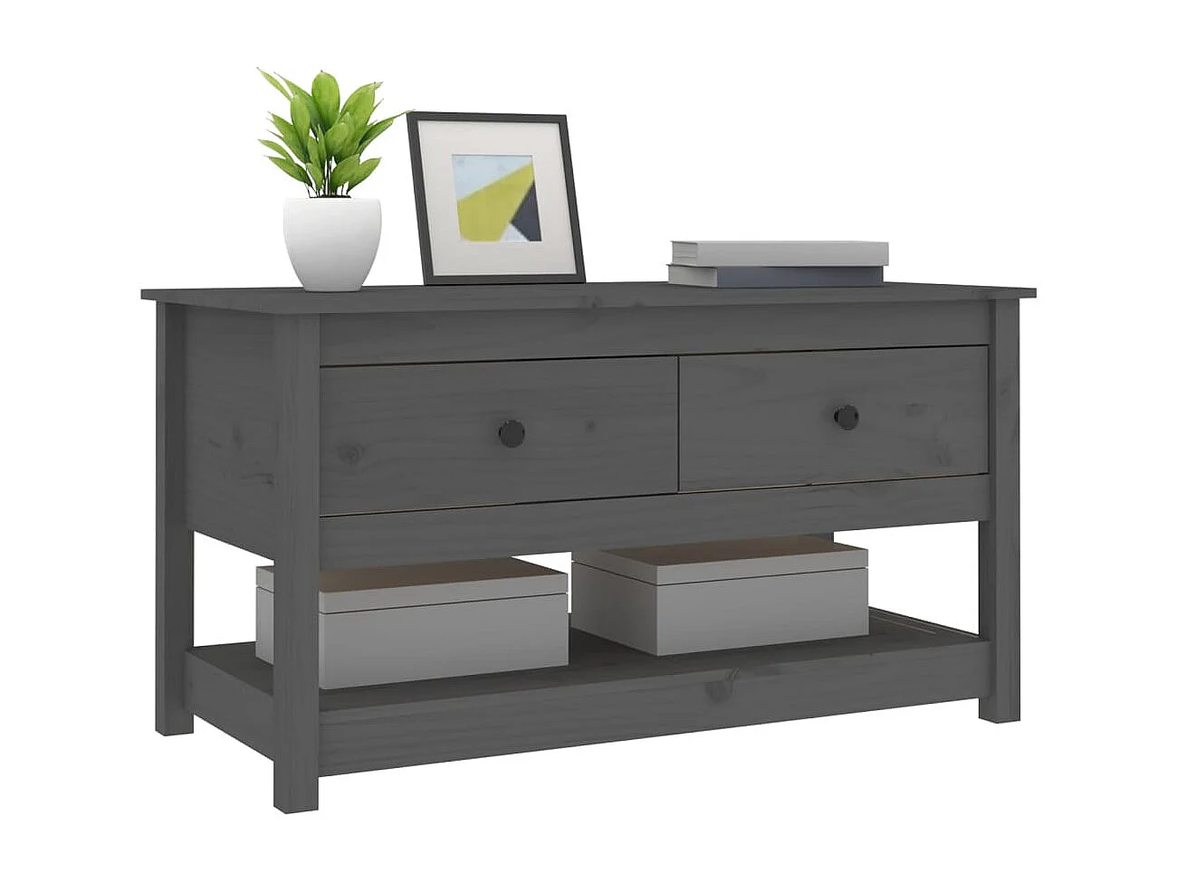 Mesa de centro | Mesa auxiliar madera contrachapada roble marrón 68x50x38 cm SHL359