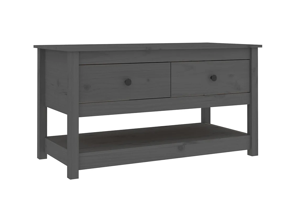 Table basse salon-Table d'appoint Gris 102x49x55 cm Bois massif de pin SHL64651