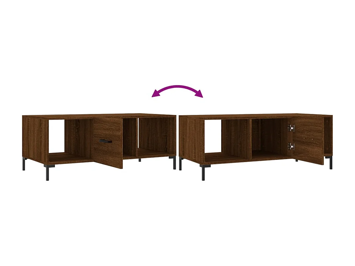 Couchtisch-Wohnzimmertisch-Beistelltische Braun Eichen-Optik 102x50x40 cm Holzwerkstoff SHL2362