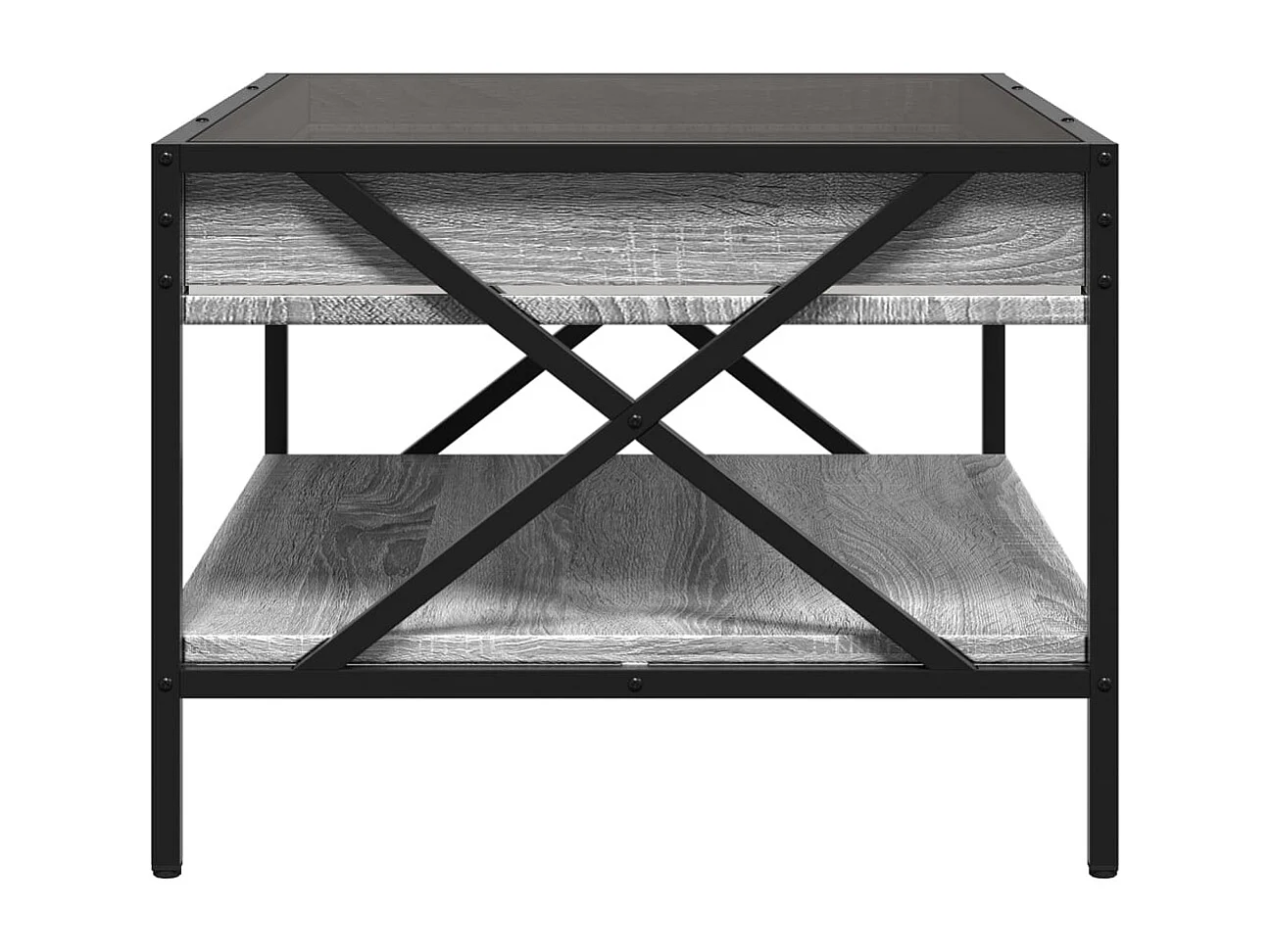 Mesa de centro-Mesa auxiliar madera de ingeniería roble ahumado 90x50x41,5 cm SHL3944