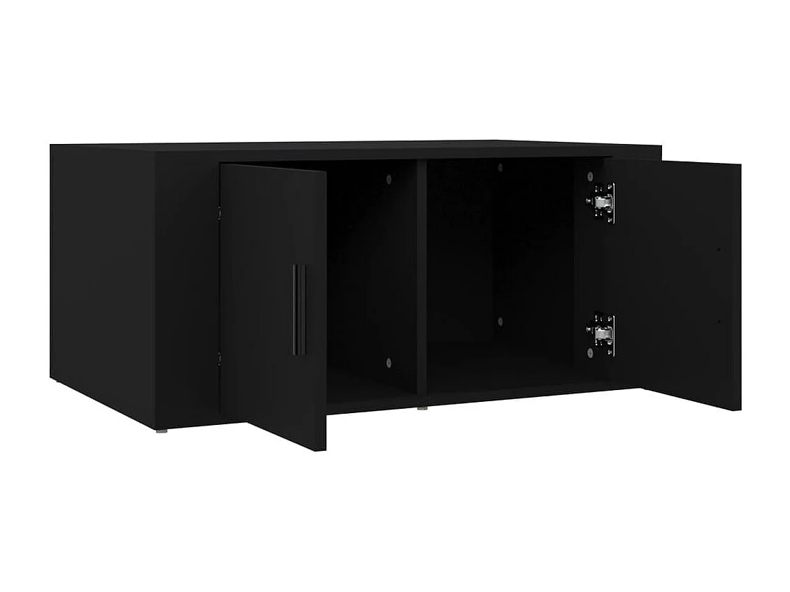 Mesa de centro | Mesa de apoio 80x50x36 cm derivados de madeira preto