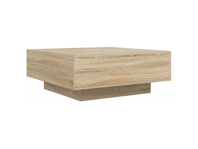 Mesa de centro-Mesa auxiliar de madera de ingeniería blanca 90x59x42 cm SHL118