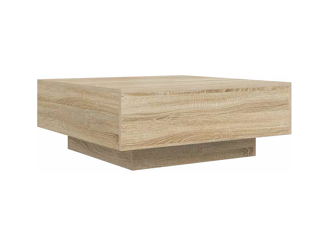 Mesa de centro-Mesa auxiliar de madera de ingeniería blanca 90x59x42 cm SHL118