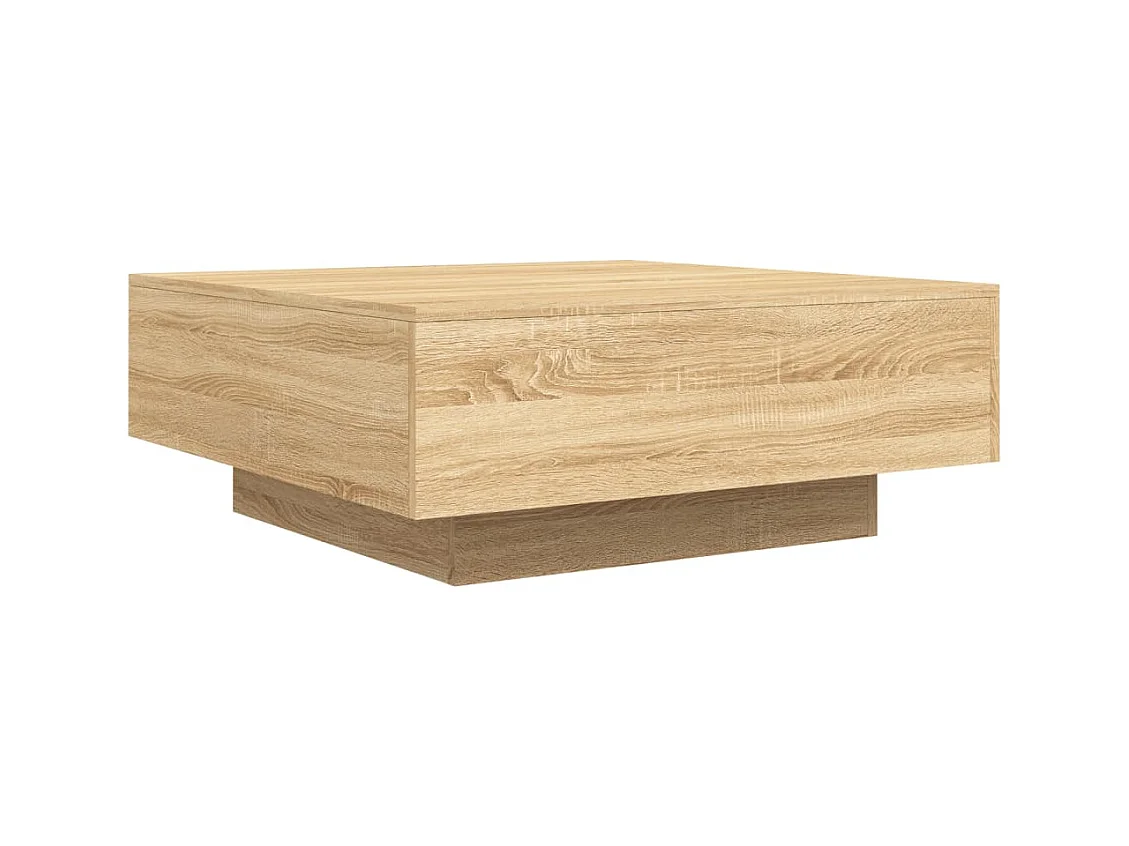 Mesa de centro-Mesa auxiliar de madera de ingeniería blanca 90x59x42 cm SHL118