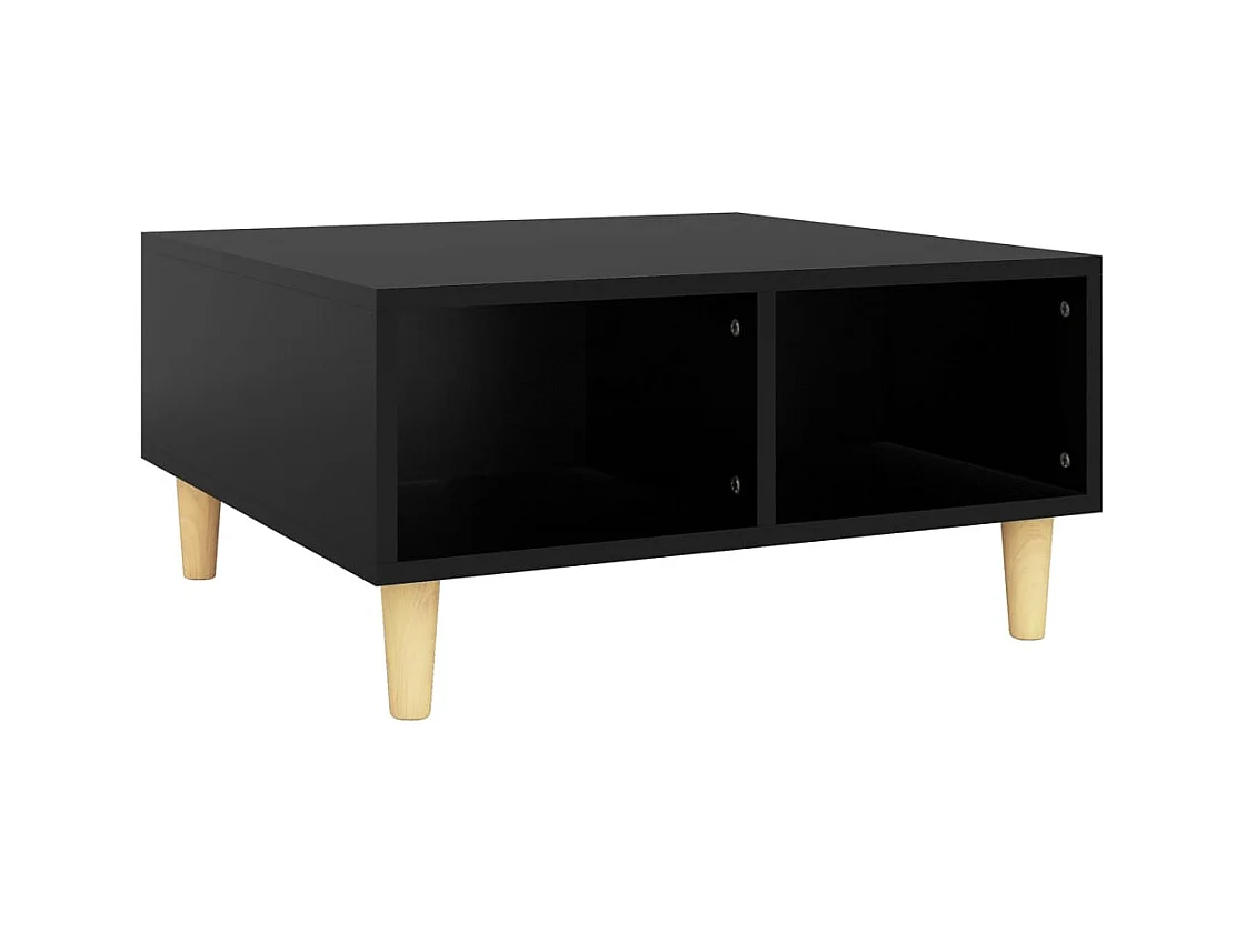 Mesa de centro | Mesa auxiliar con luces LED roble negro 50x49x40 cm SHL2725