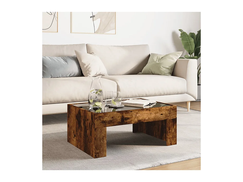 Mesa de centro-Mesa auxiliar madera de ingeniería blanco 102x55x42 cm SHL611614