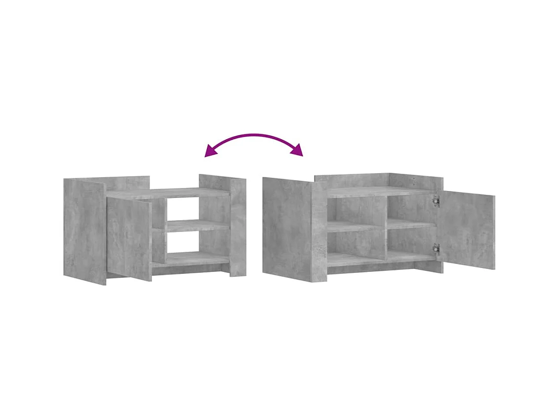 Mesa de centro | Mesa de apoio 80x50x50 cm derivados de madeira cinza cimento