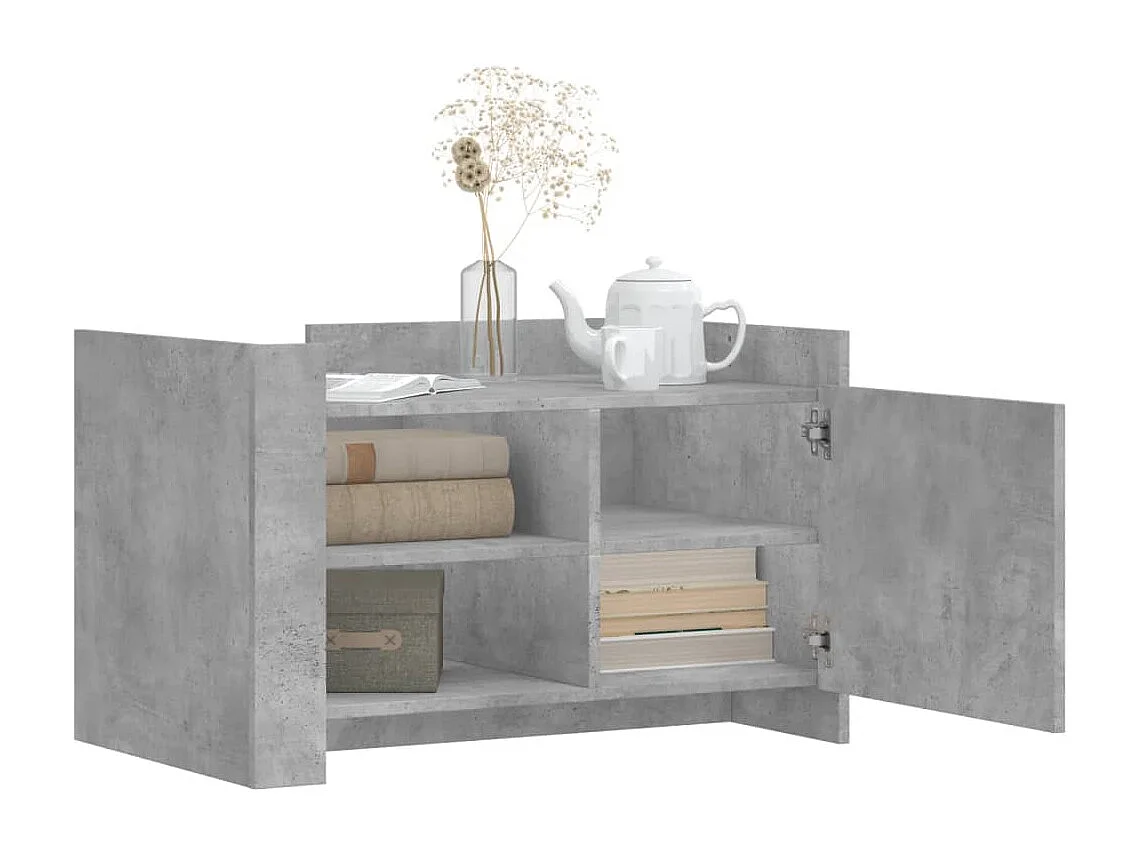 Couchtisch-Wohnzimmertisch-Beistelltische Betongrau 80x50x50 cm Holzwerkstoff SHL81203