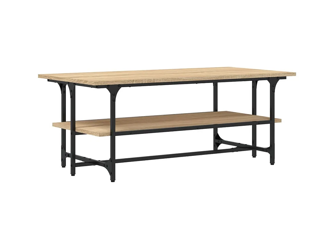 Mesa de centro-Mesa auxiliar BODO madera maciza de pino gris 100x55x46 cm SHL45160