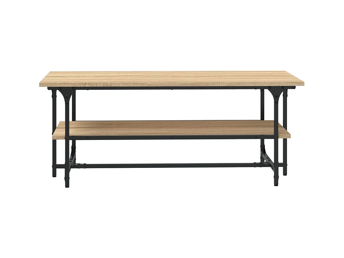 Mesa de centro-Mesa auxiliar BODO madera maciza de pino gris 100x55x46 cm SHL45160