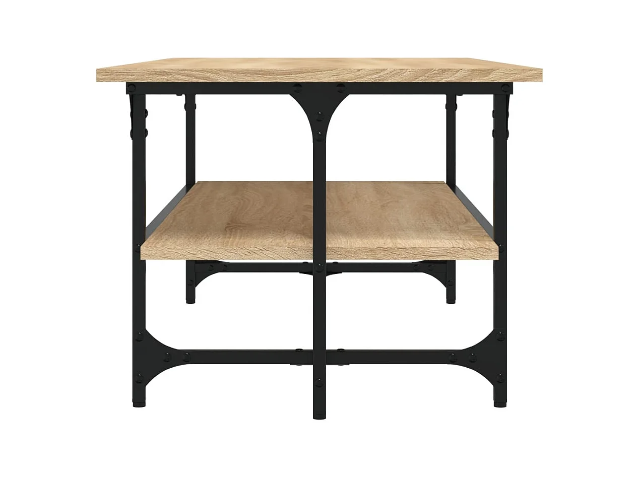 Mesa de centro-Mesa auxiliar BODO madera maciza de pino gris 100x55x46 cm SHL45160