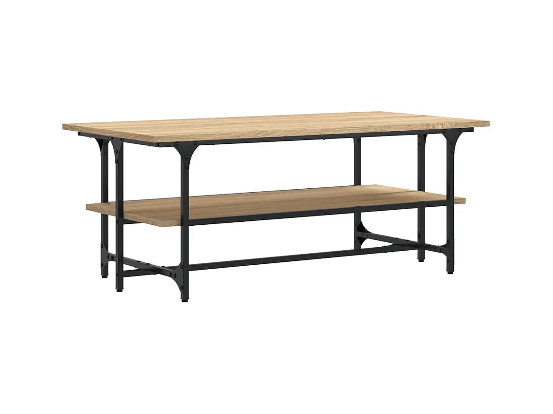 Mesa de centro-Mesa auxiliar BODO madera maciza de pino gris 100x55x46 cm SHL45160