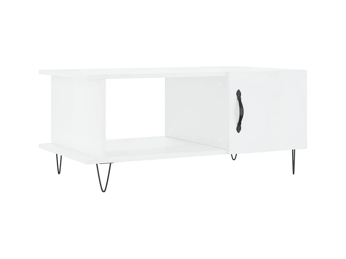 Table basse salon-Table d'appoint Blanc brillant 90x50x40 cm Bois d'ingénierie SHL44117