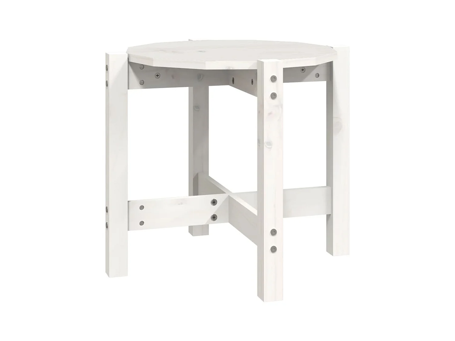 Table basse salon-Table d'appoint Blanc Ø 52,5x45 cm Bois massif de pin SHL49383