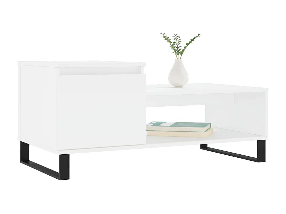 Mesa de centro | Mesa auxiliar madera ingeniería y metal marrón 100x100x30 cm SHL3739