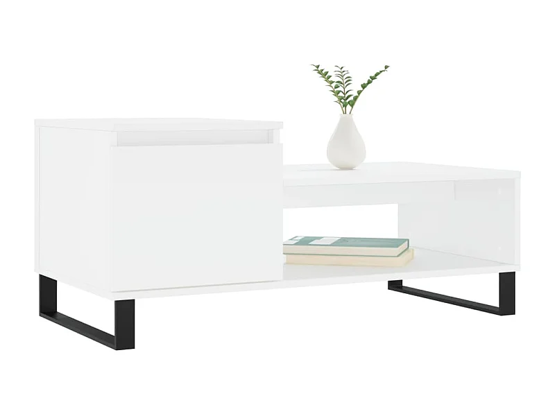 Couchtisch-Wohnzimmertisch-Beistelltische Weiß 100x50x45 cm Holzwerkstoff SHL67706