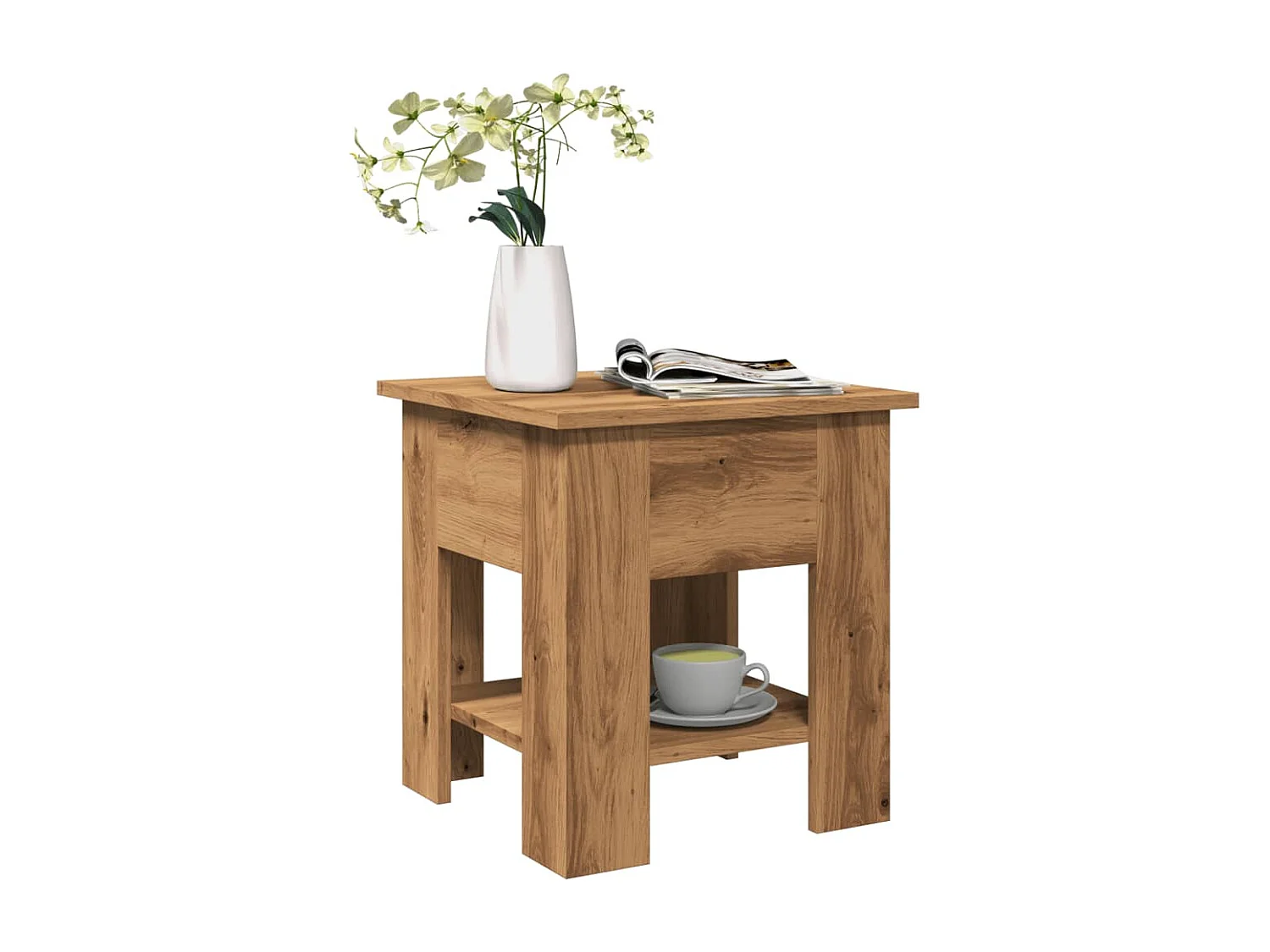 Couchtisch-Wohnzimmertisch-Beistelltische Artisan-Eiche 40x40x42 cm Holzwerkstoff SHL40886