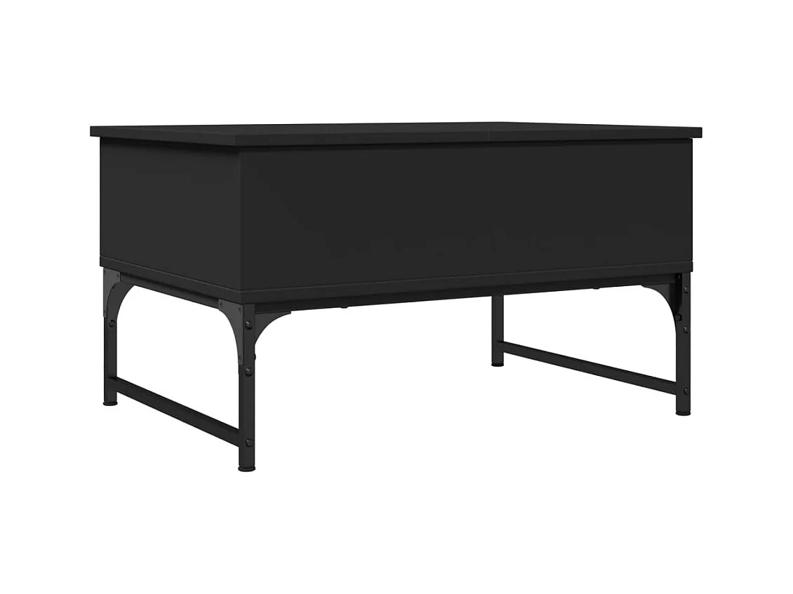 Mesa de centro | Mesa de apoio 70x50x40 cm derivados de madeira/metal preto