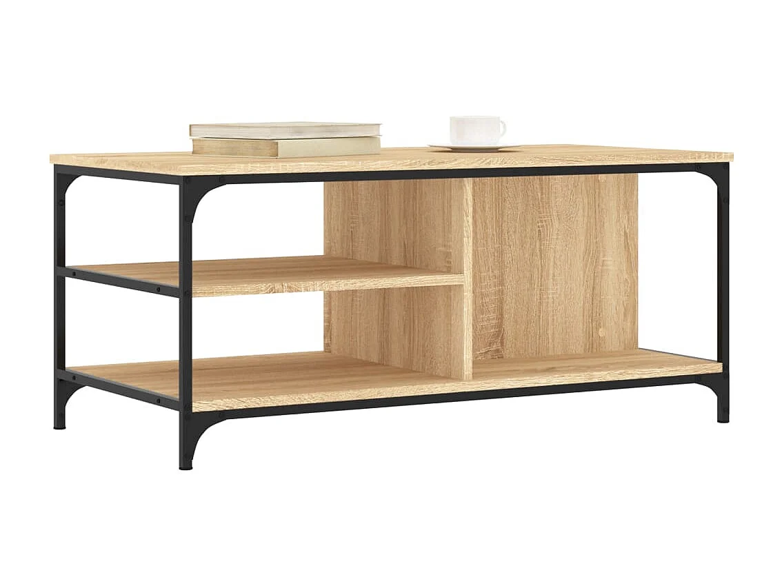 Mesa de centro | Mesa de apoio 100x50x45 cm derivados madeira carvalho sonoma