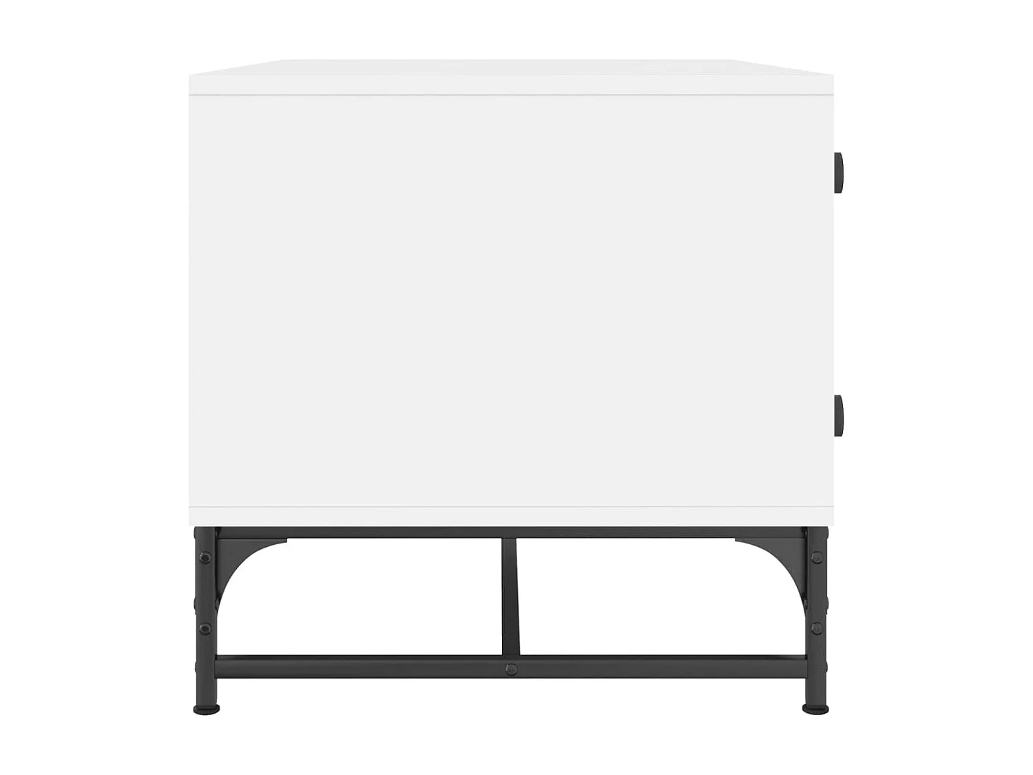 Table basse salon-Table à thé avec rangement-portes en verre-blanc 68,5x50x50 cm SHL34460