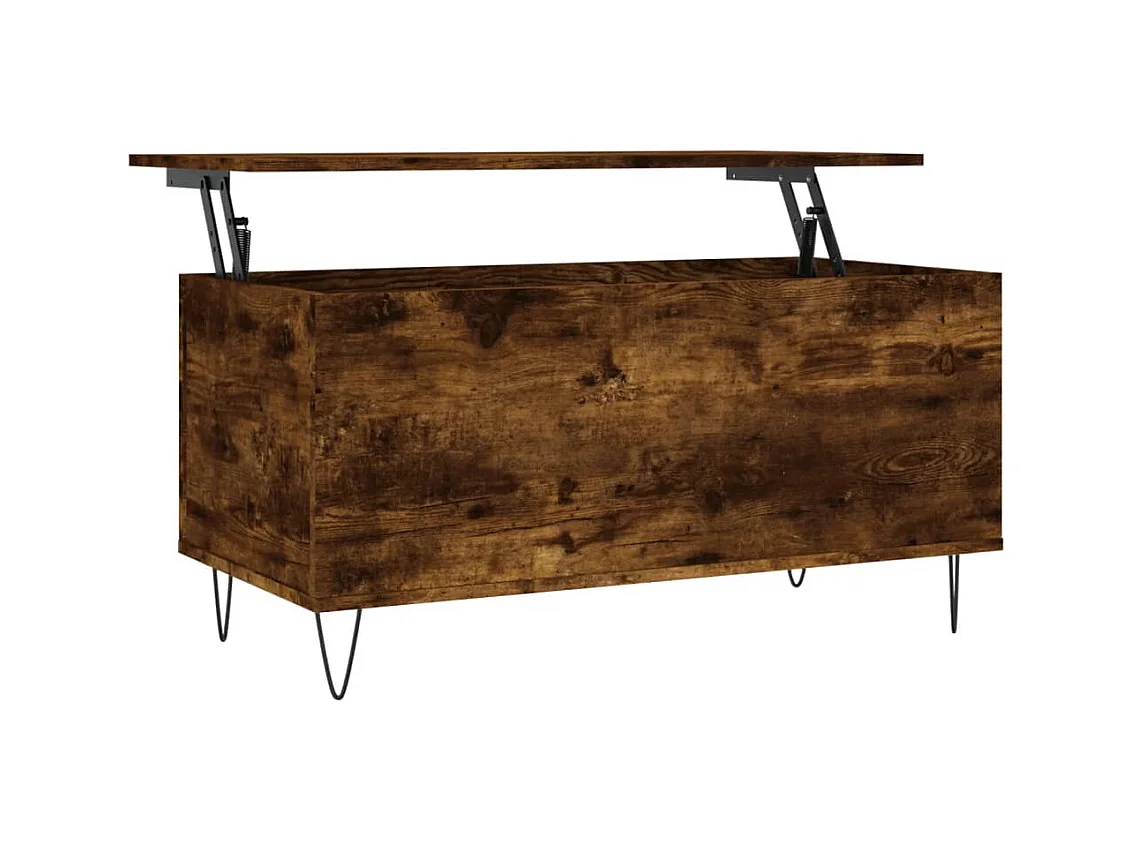 Mesa de centro | Mesa de apoio 90x44.5x45 cm derivados madeira carvalho fumado