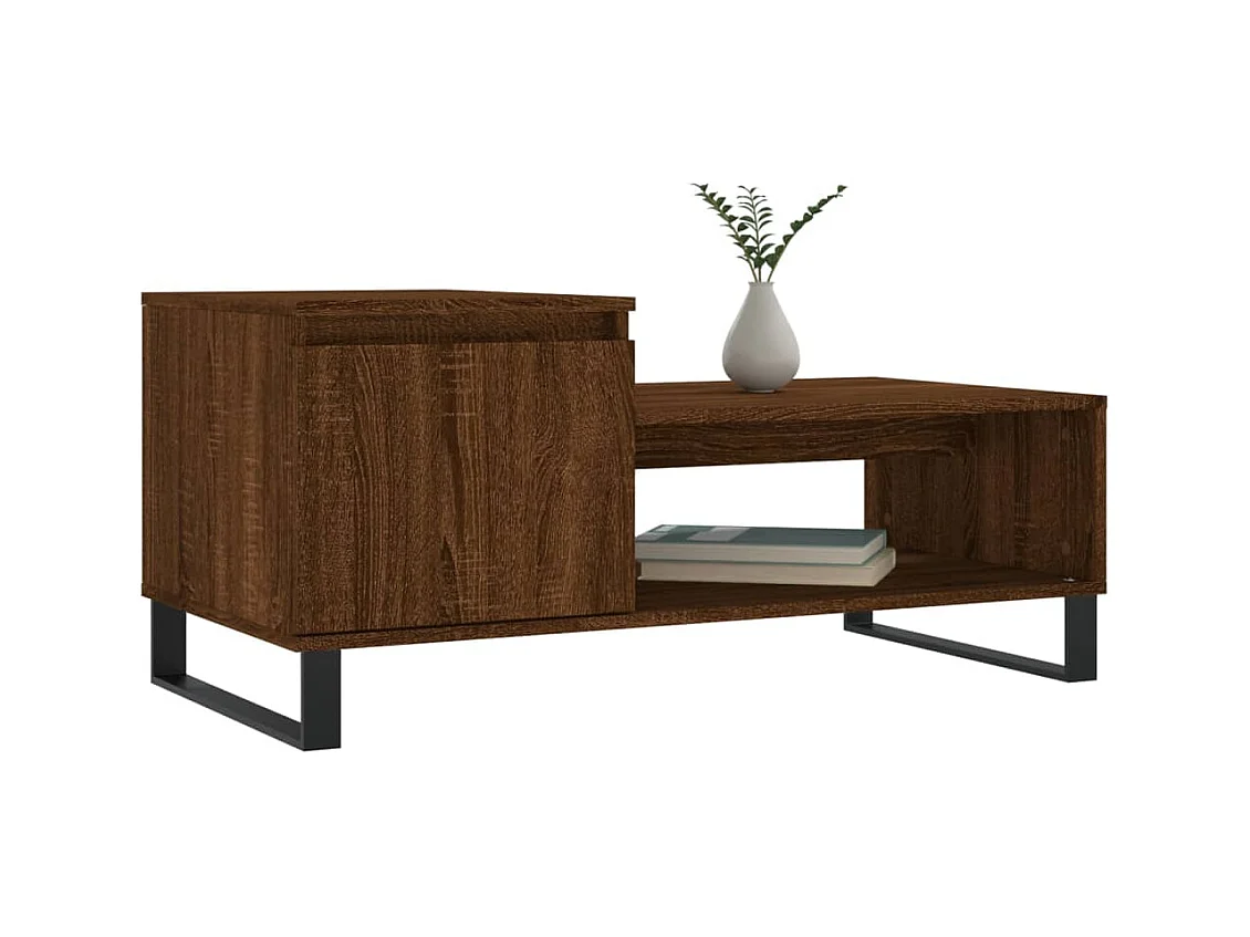 Table basse salon-Table d'appoint Chêne marron 100x50x45 cm Bois d'ingénierie SHL9019