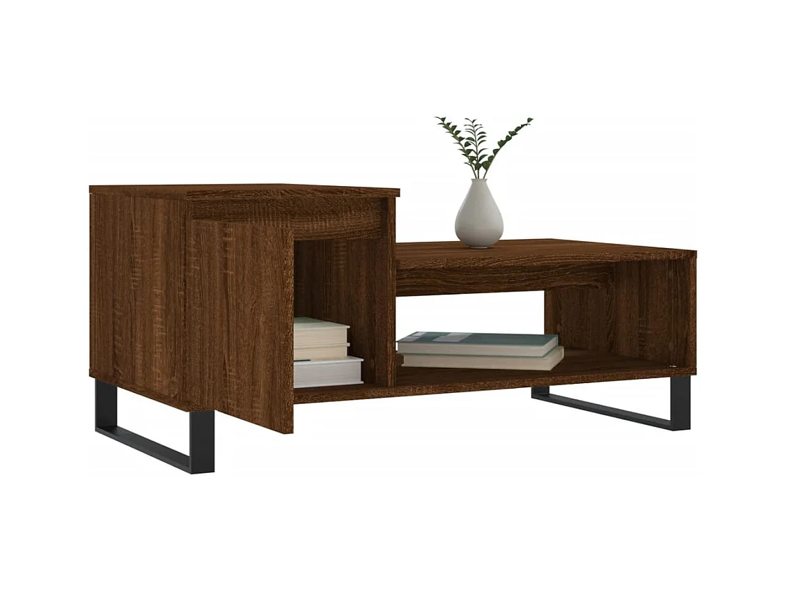 Table basse salon-Table d'appoint Chêne marron 100x50x45 cm Bois d'ingénierie SHL9019