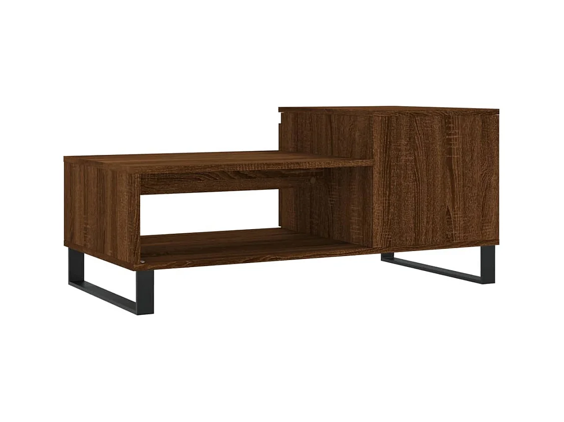 Table basse salon-Table d'appoint Chêne marron 100x50x45 cm Bois d'ingénierie SHL9019