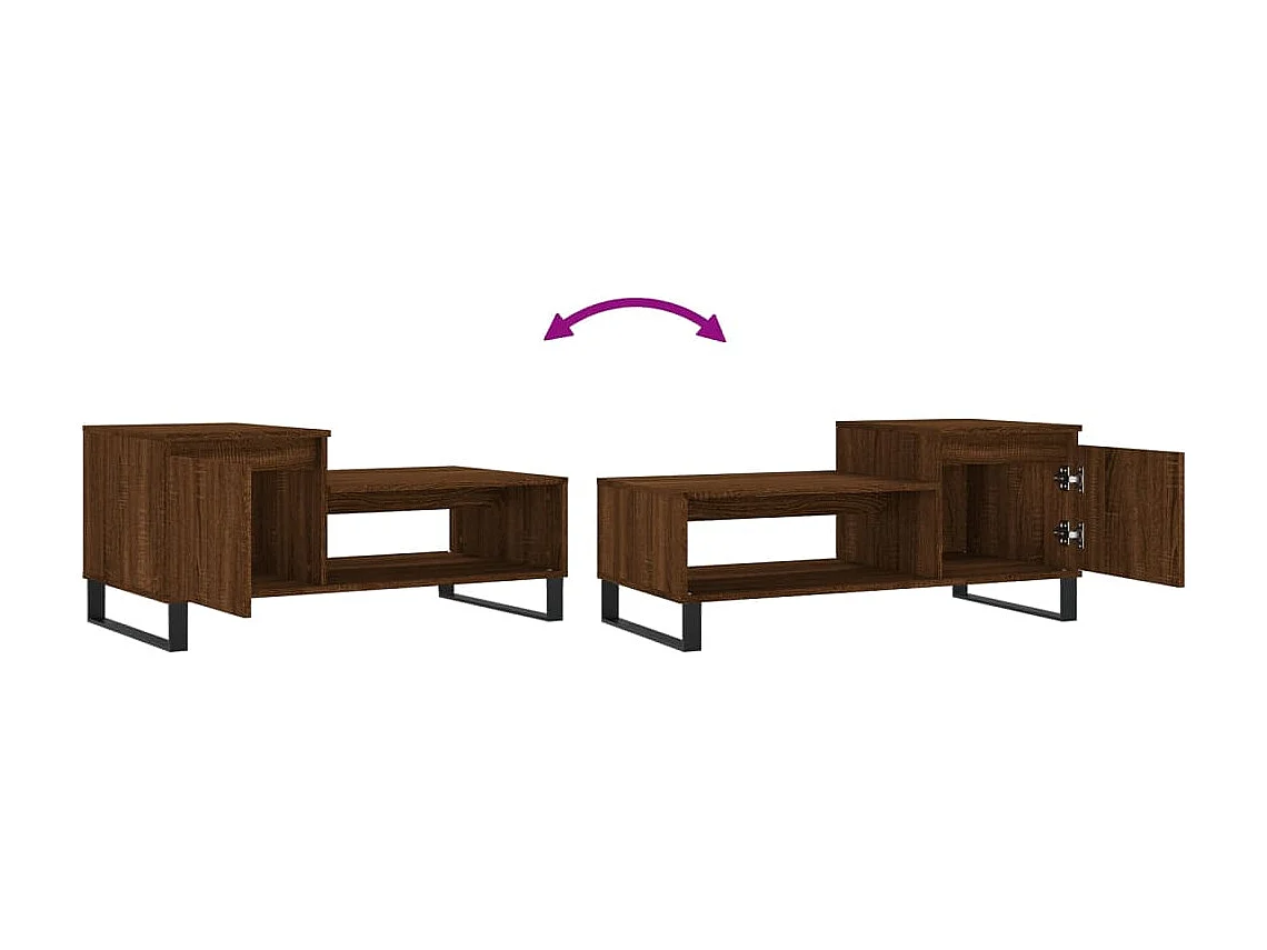 Couchtisch-Wohnzimmertisch-Beistelltische Braun Eichen-Optik 100x50x45 cm Holzwerkstoff SHL26441