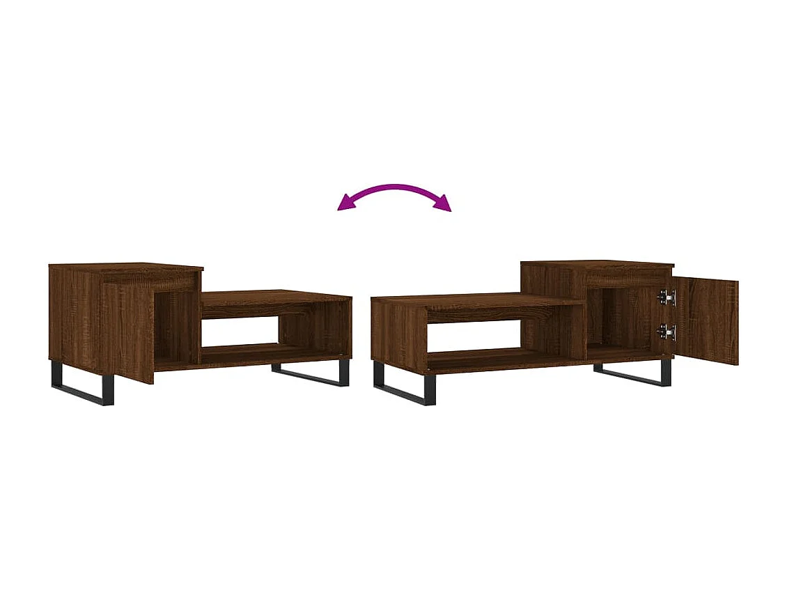 Couchtisch-Wohnzimmertisch-Beistelltische Braun Eichen-Optik 100x50x45 cm Holzwerkstoff SHL26441