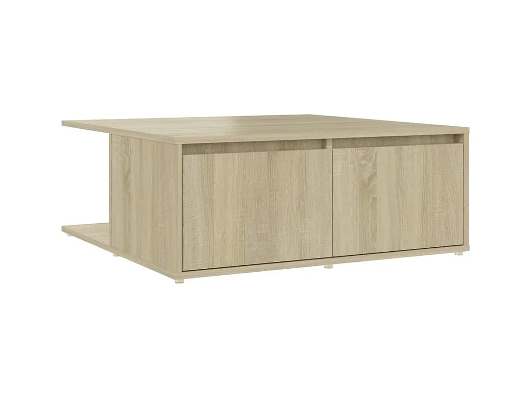 Mesa de centro | Mesa auxiliar con ruedas madera ingeniería roble 91x55x34 cm SHL2796