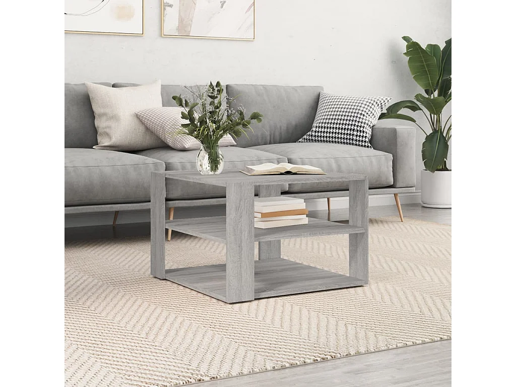 Couchtisch-Wohnzimmertisch-Beistelltische Grau Sonoma 58x58x40 cm Holzwerkstoff SHL1918