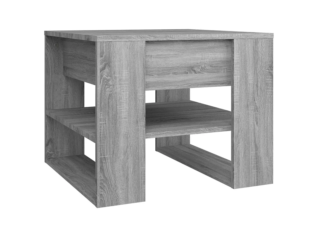 Mesa de centro | Mesa de apoio 55.5x55x45 cm derivados de madeira sonoma cinzento
