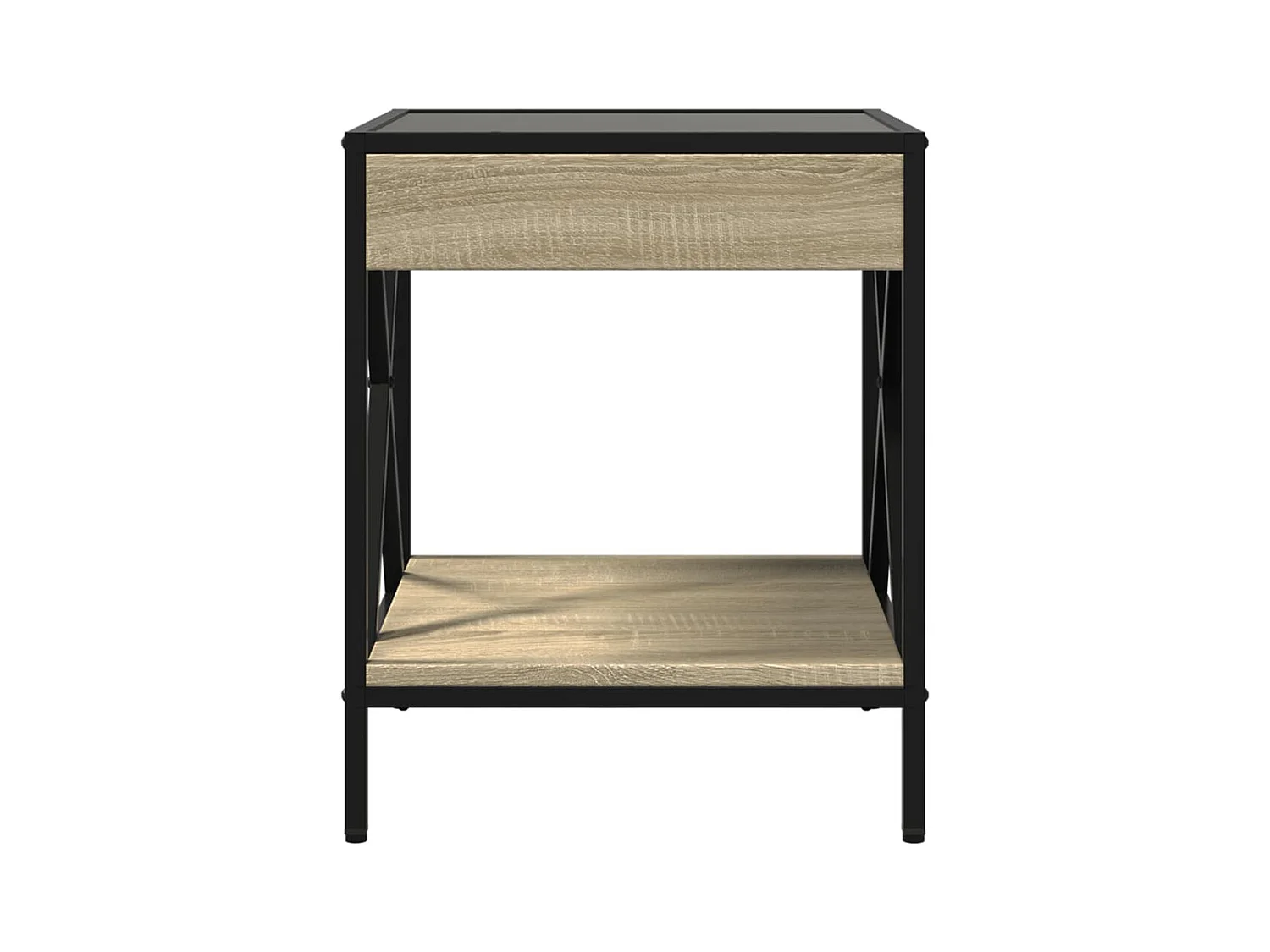 Mesa de centro-Mesa auxiliar madera de ingeniería roble ahumado 102x55x42 cm SHL4864