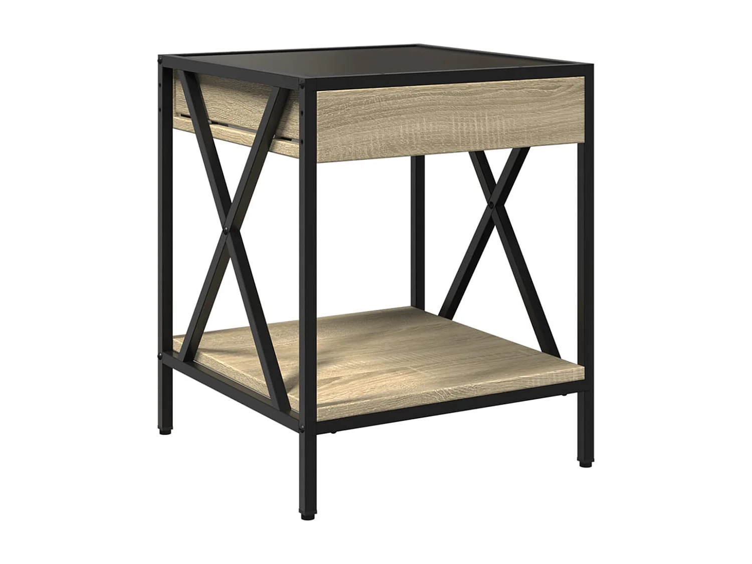 Couchtisch mit Infinity-LED | Beistelltische | Sofatisch Sonoma-Eiche 40x40x49 cm SHL46573