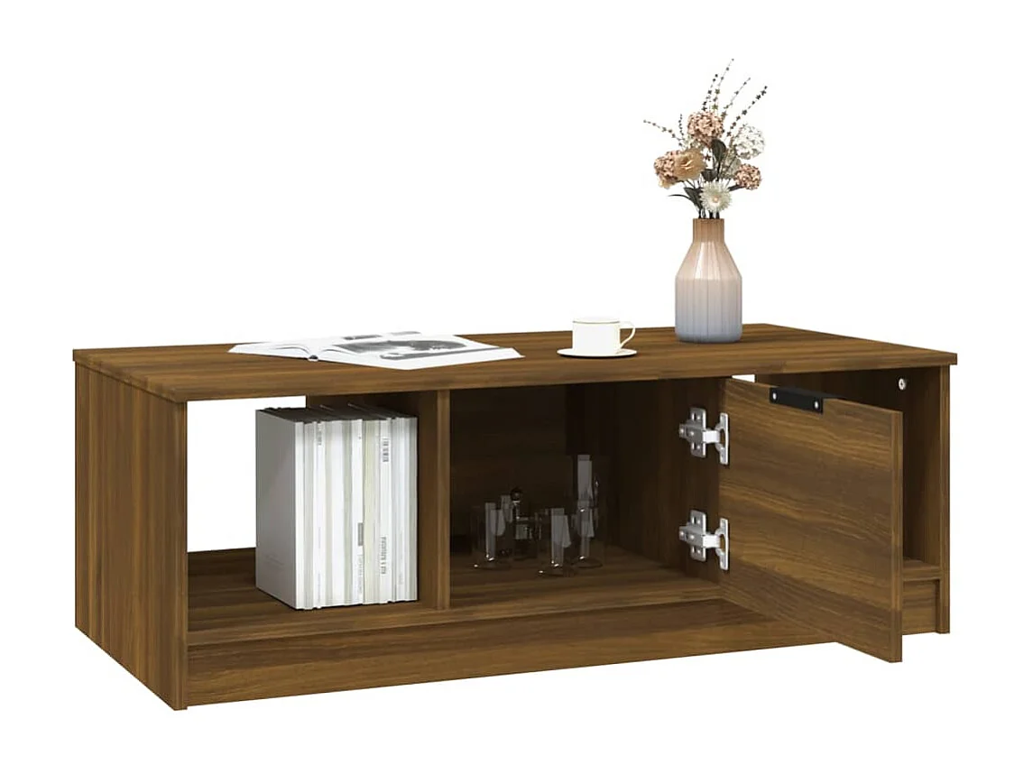 Mesa de centro | Mesa auxiliar madera contrachapada negro 50x50x40 cm SHL780421