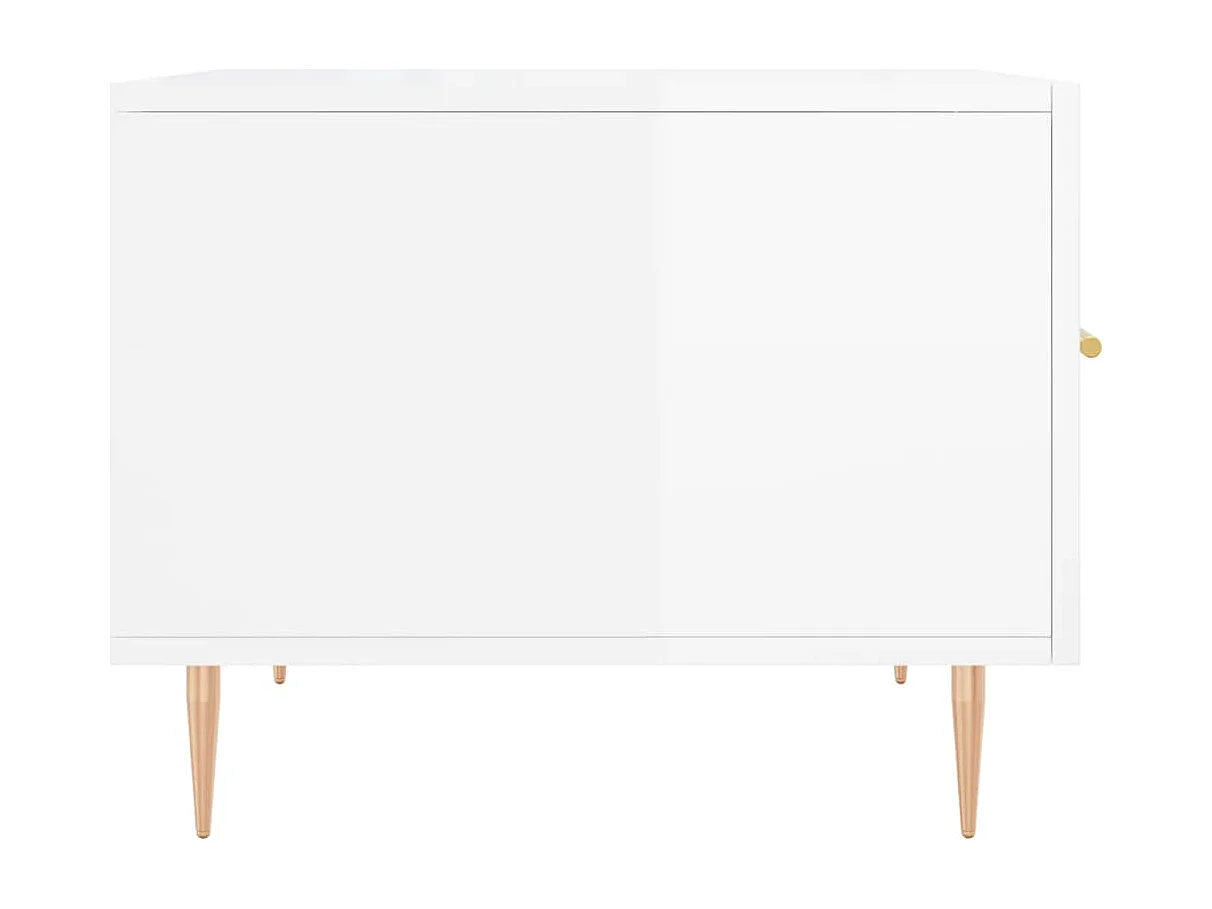 Tables basses salon-Tables d'appoint 2 pcs blanc brillant 50x50x40cm bois d'ingénierie SHL14825