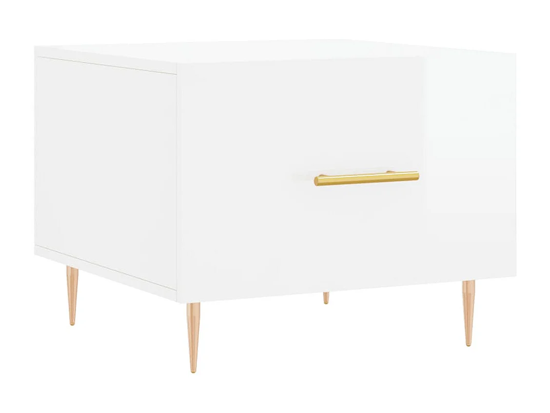 Tables basses salon-Tables d'appoint 2 pcs blanc brillant 50x50x40cm bois d'ingénierie SHL14825