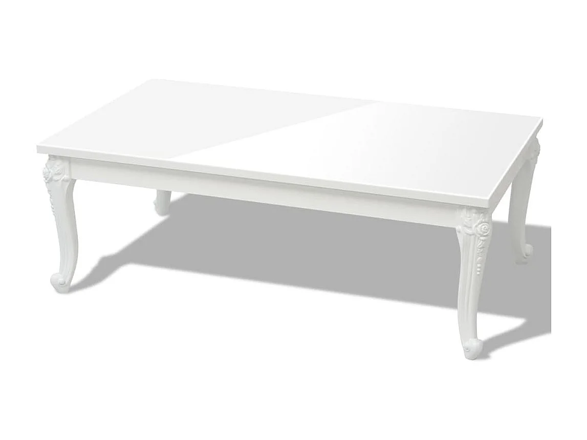 Couchtisch-Beistelltisch-Sofatisch 115x65x42 cm Hochglanz Weiß SHL58060